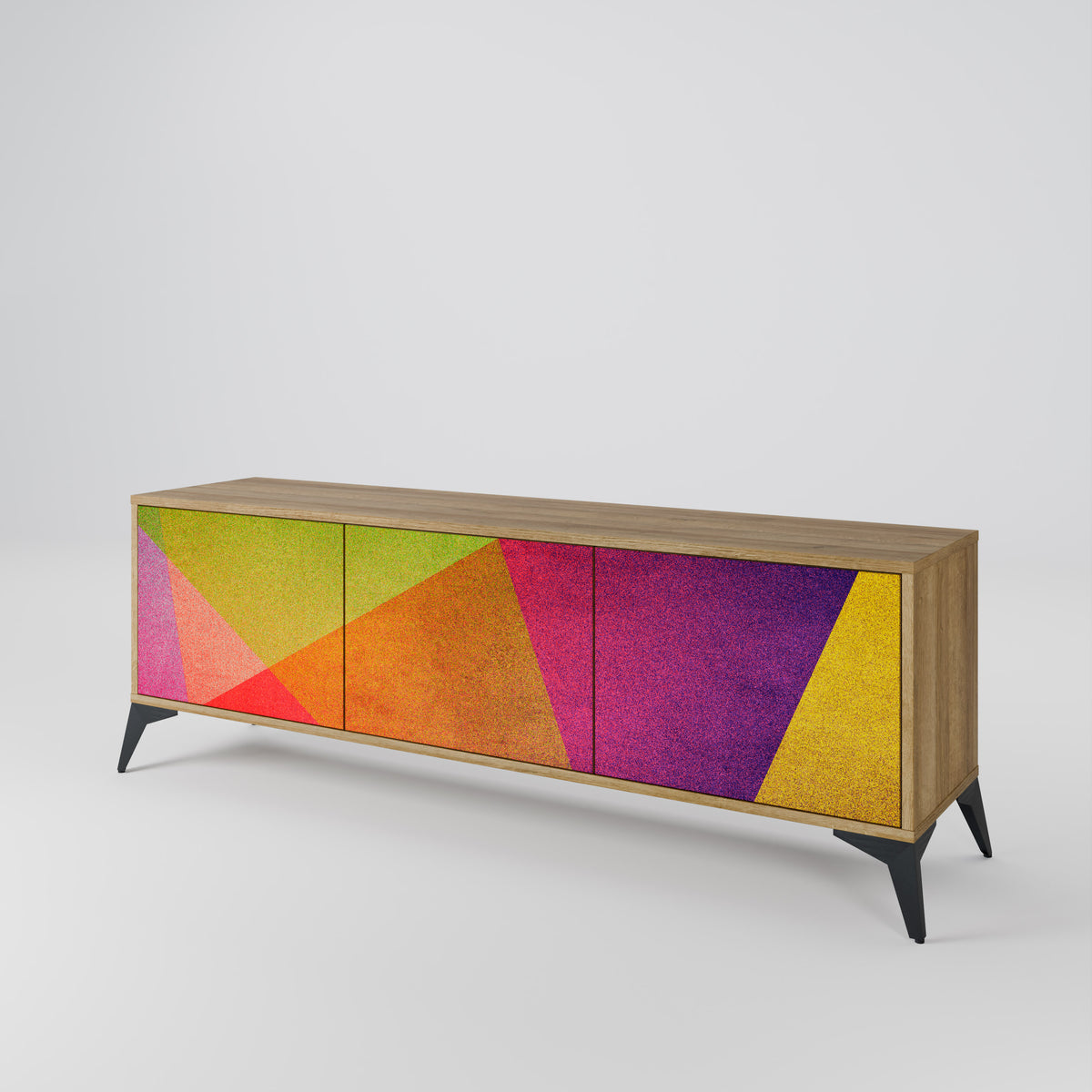 VIVID GEOMETRY Mueble de TV de 3 Puertas