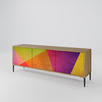 VIVID GEOMETRY 3-Door TV Stand in Oak Effect