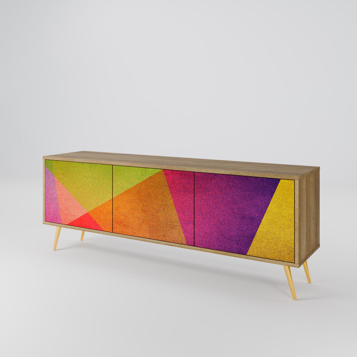 VIVID GEOMETRY Mueble de TV de 3 Puertas