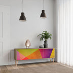 VIVID GEOMETRY 3-Door TV Stand in Oak Effect