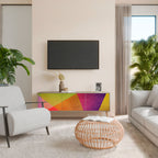 VIVID GEOMETRY 3-Door TV Stand in Oak Effect