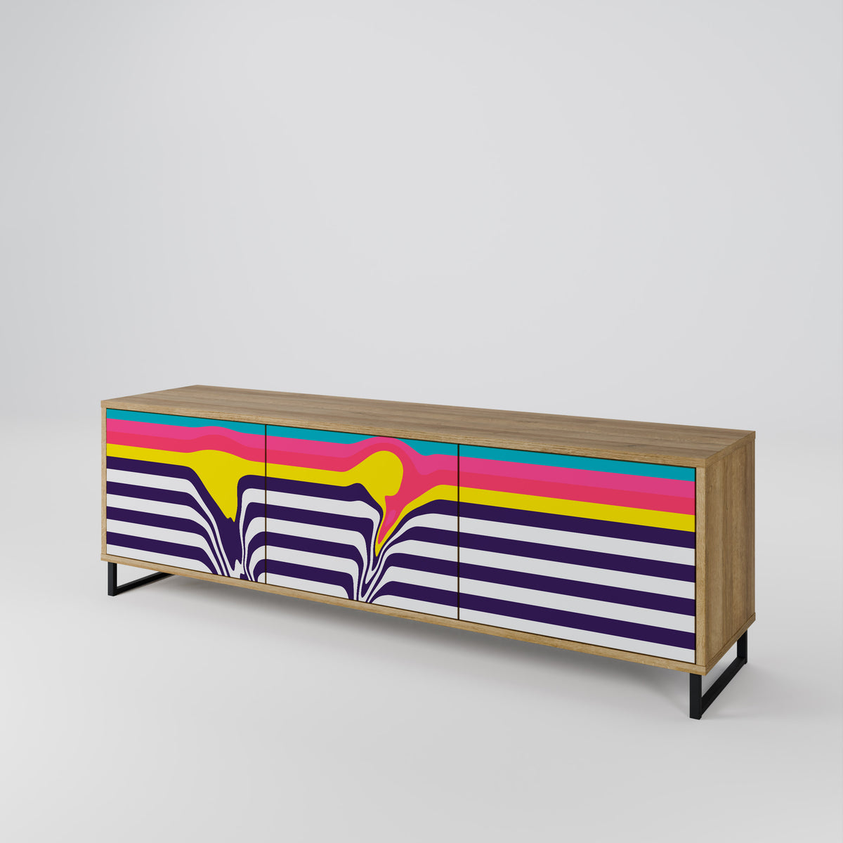 TONE COLLAPSE Mueble de TV de 3 Puertas