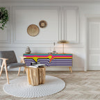 TONE COLLAPSE 3-Door TV Stand in Oak Effect