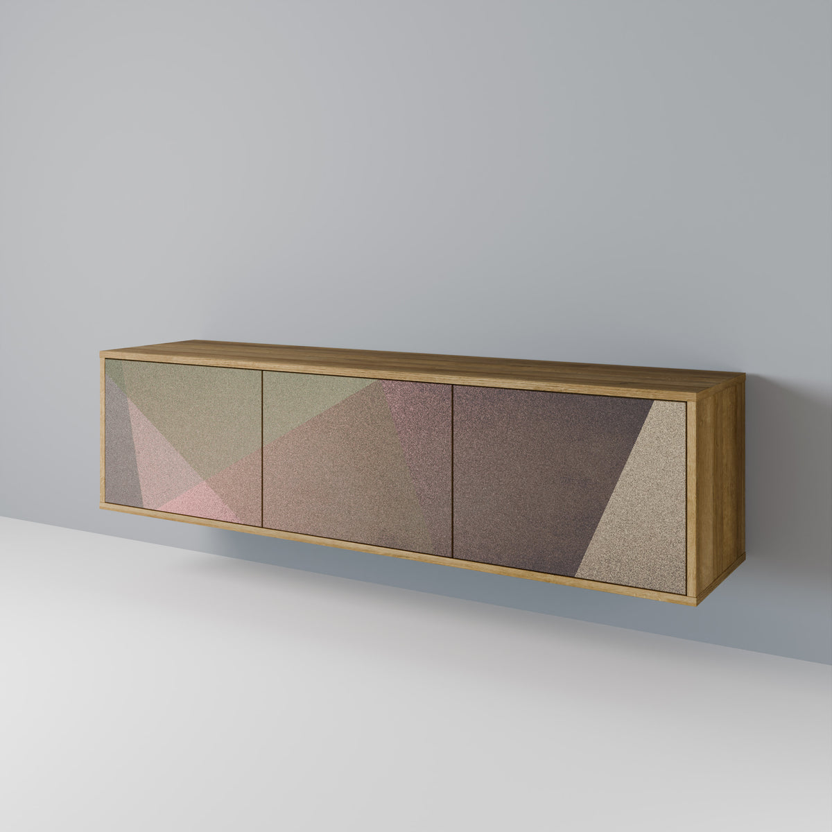 BEIGE GEOMETRY Mueble de TV de 3 Puertas