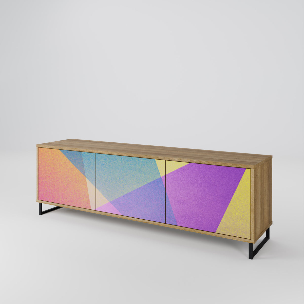 BRIGHT GEOMETRY Mueble de TV de 3 Puertas