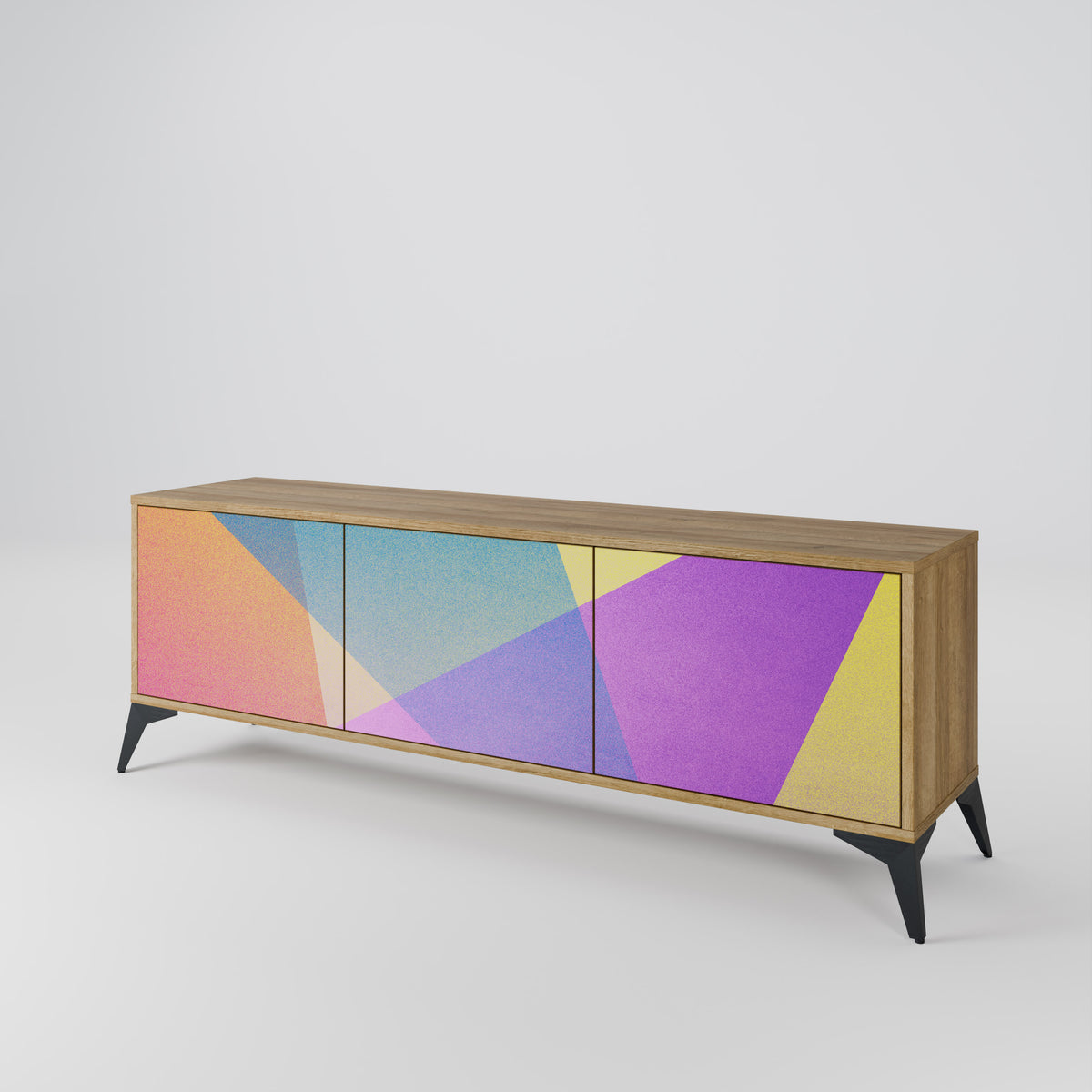 BRIGHT GEOMETRY Mueble de TV de 3 Puertas