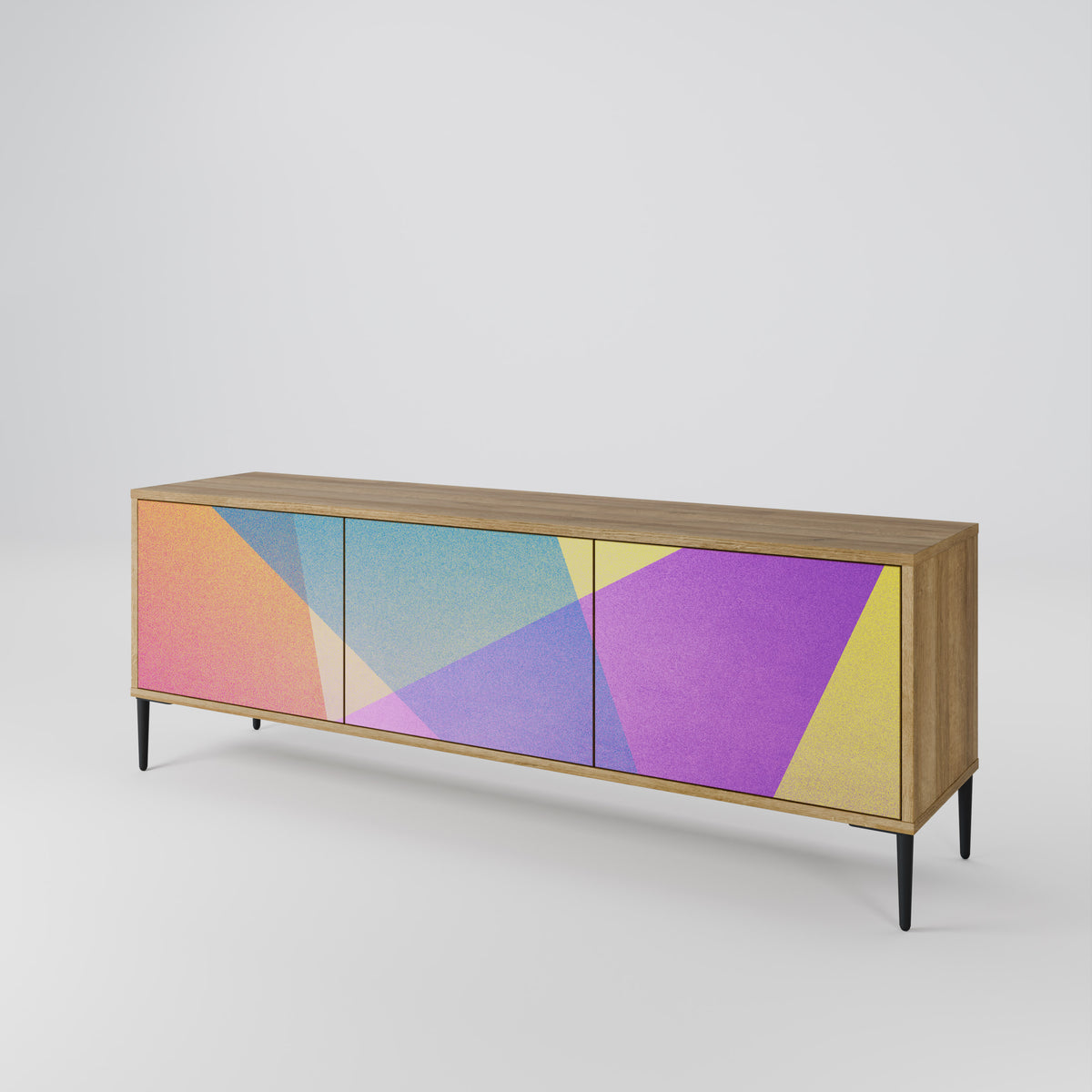 BRIGHT GEOMETRY Mueble de TV de 3 Puertas