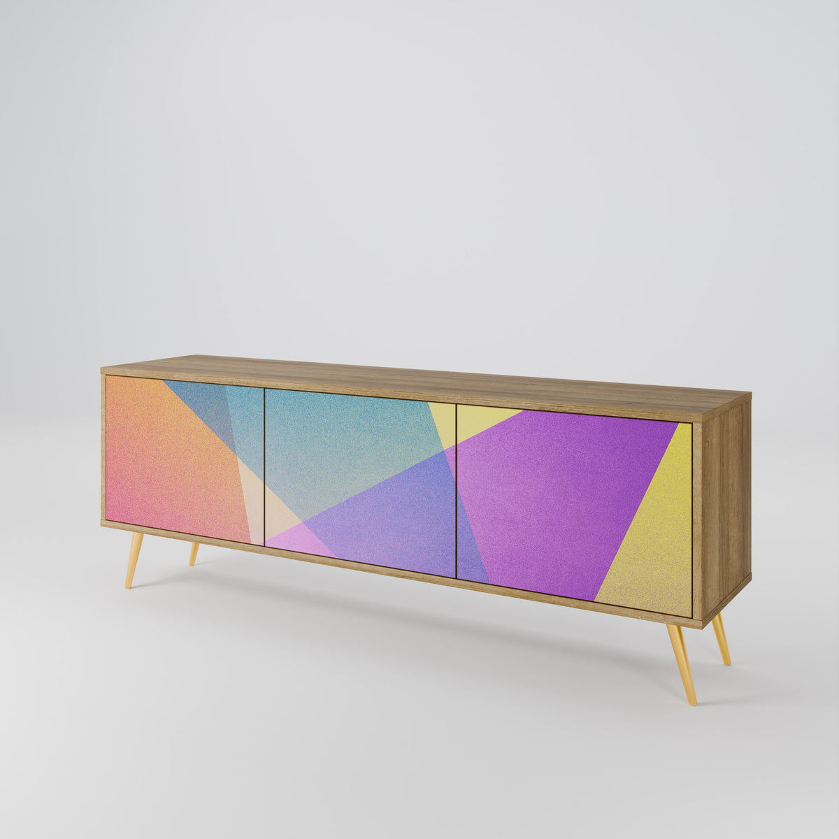 BRIGHT GEOMETRY Mueble de TV de 3 Puertas