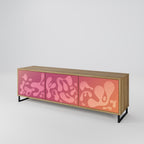 IRREGULAR PINK 3-Door TV Stand in Oak Effect