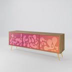 IRREGULAR PINK 3-Door TV Stand in Oak Effect