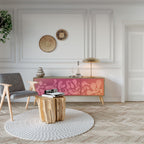 IRREGULAR PINK 3-Door TV Stand in Oak Effect