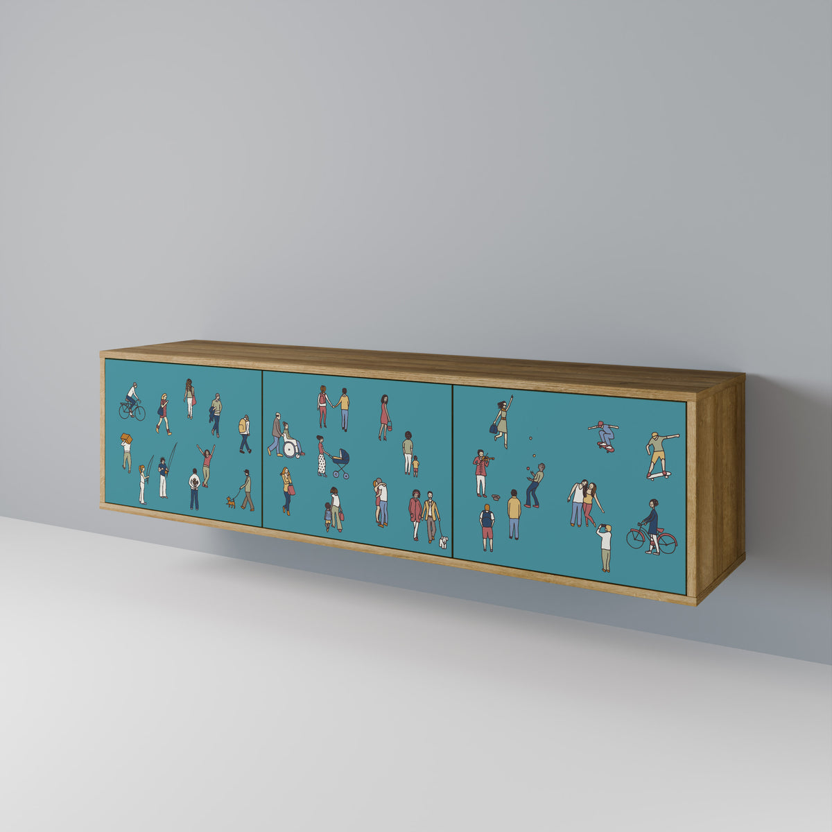 COLLECTIVE STREAM Mueble de TV de 3 Puertas