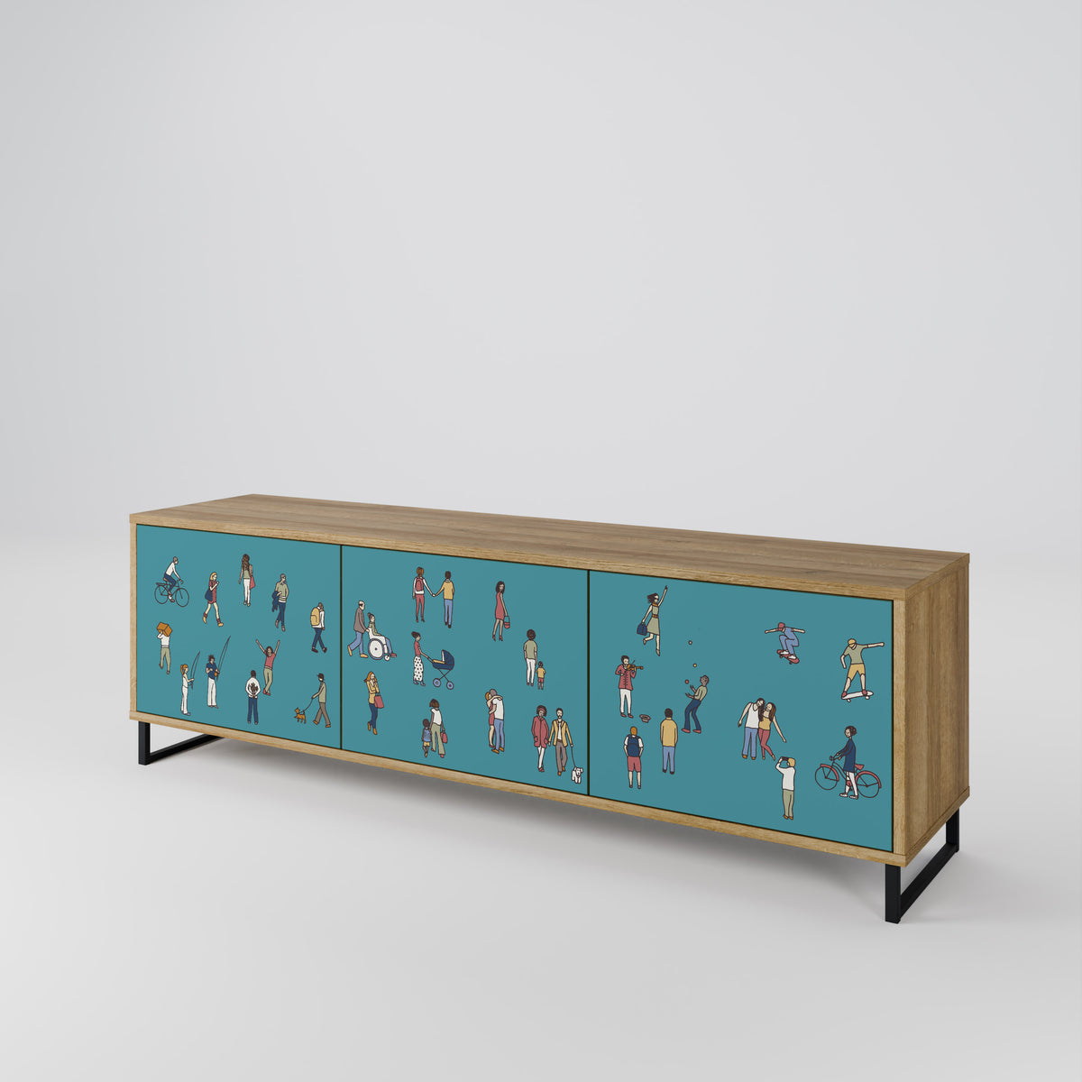 COLLECTIVE STREAM Mueble de TV de 3 Puertas