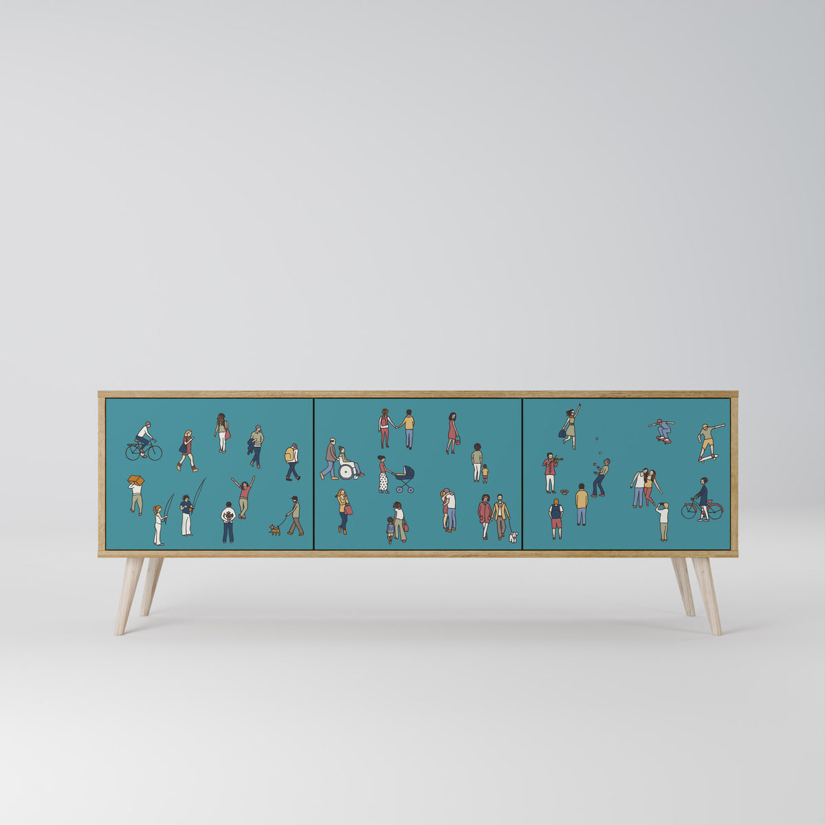 COLLECTIVE STREAM Mueble de TV de 3 Puertas
