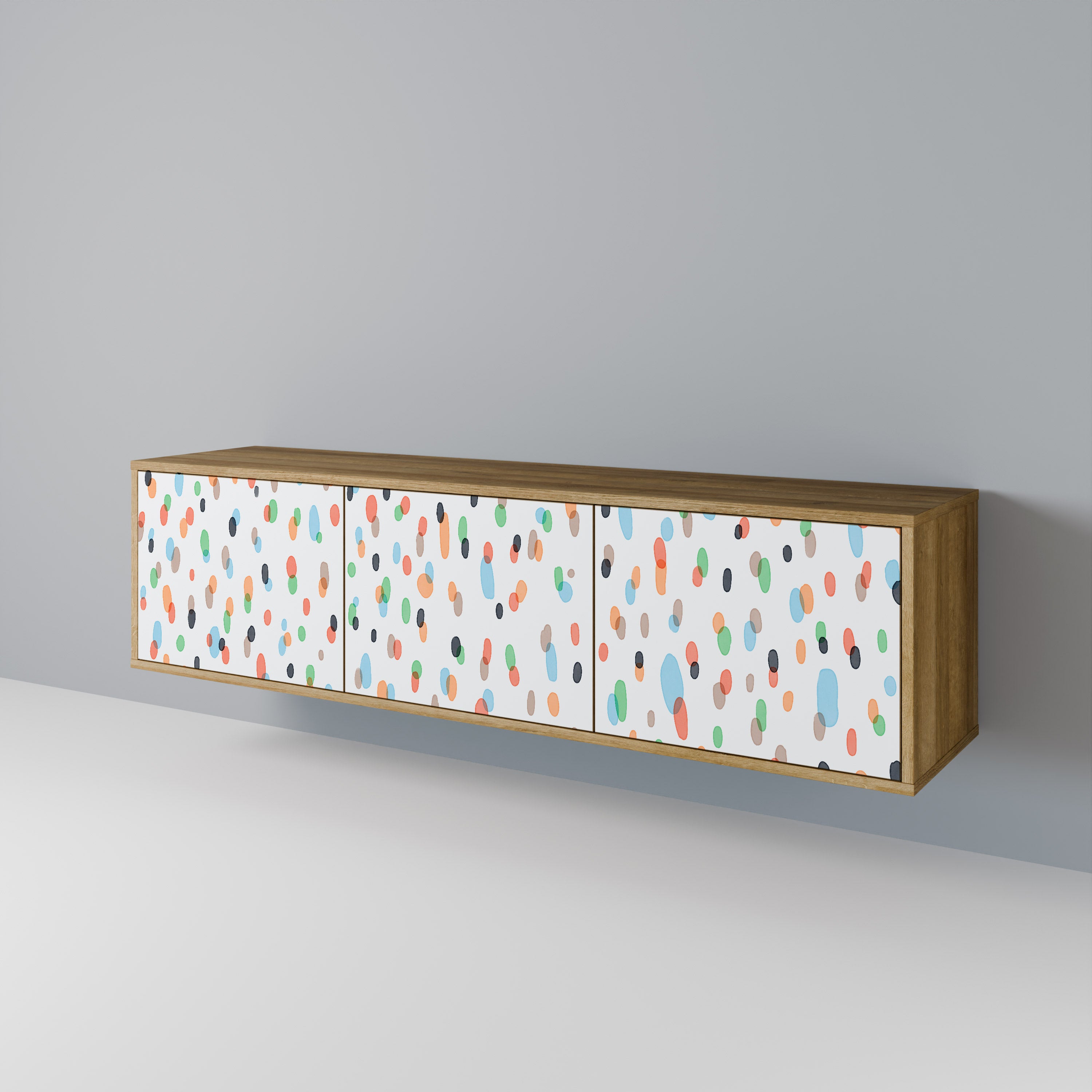 ENERGETIC SPOTS 3-Door TV Stand in Oak Effect