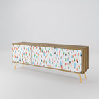 ENERGETIC SPOTS 3-Door TV Stand in Oak Effect