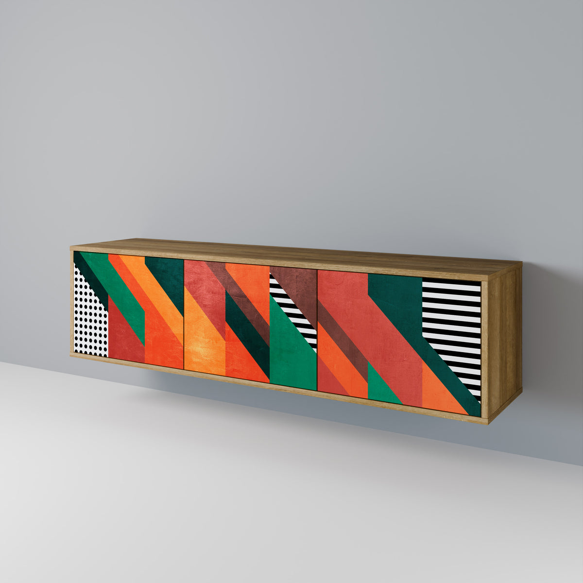 MAKESHIFT ARTISTRY Mueble de TV de 3 Puertas