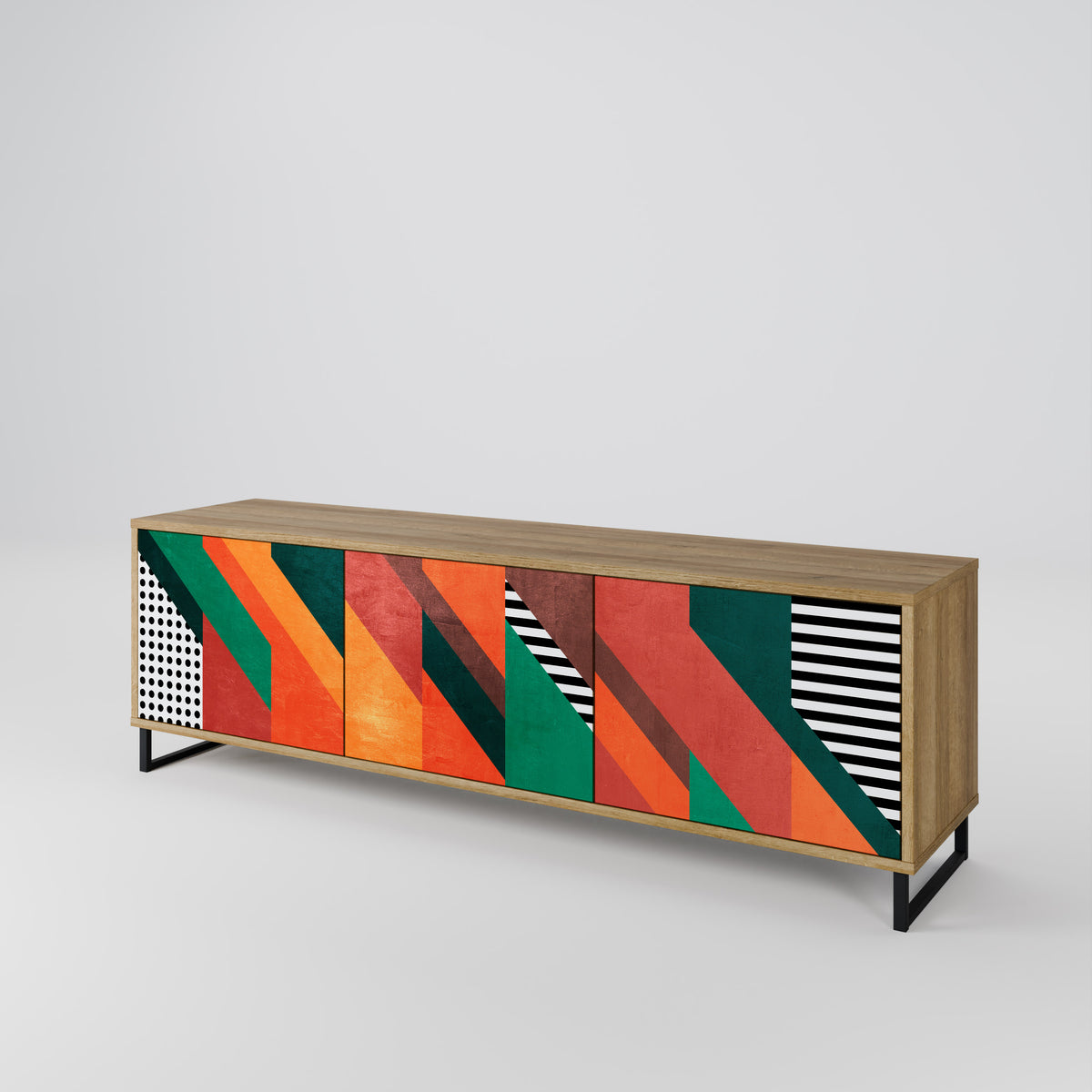 MAKESHIFT ARTISTRY Mueble de TV de 3 Puertas