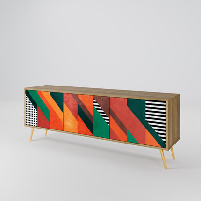 MAKESHIFT ARTISTRY Mueble de TV de 3 Puertas