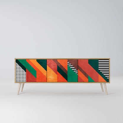 MAKESHIFT ARTISTRY Mueble de TV de 3 Puertas