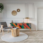 MAKESHIFT ARTISTRY 3-Door TV Stand in Oak Effect