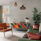 MAKESHIFT ARTISTRY 3-Door TV Stand in Oak Effect