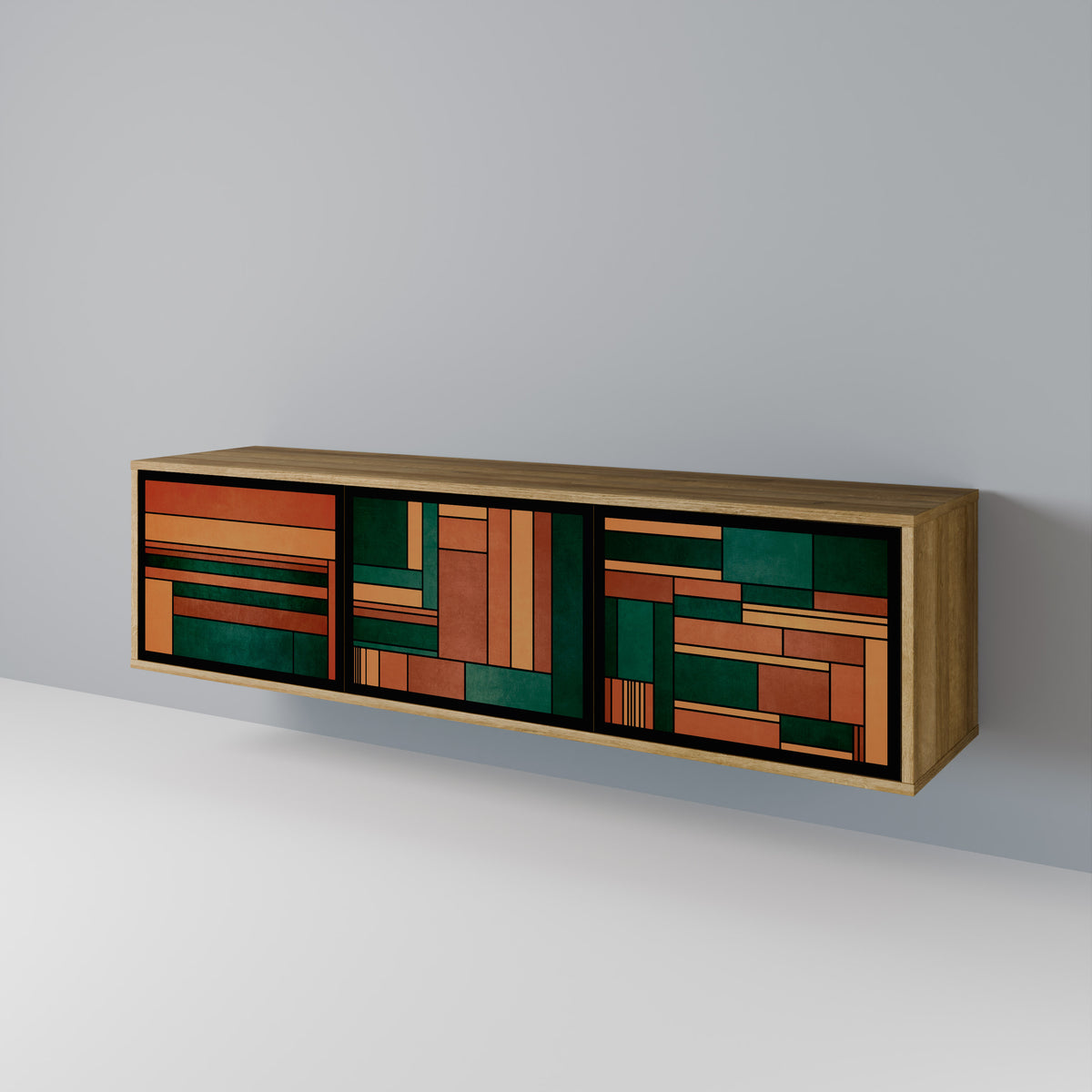 EARTHY FIGURES Mueble de TV de 3 Puertas