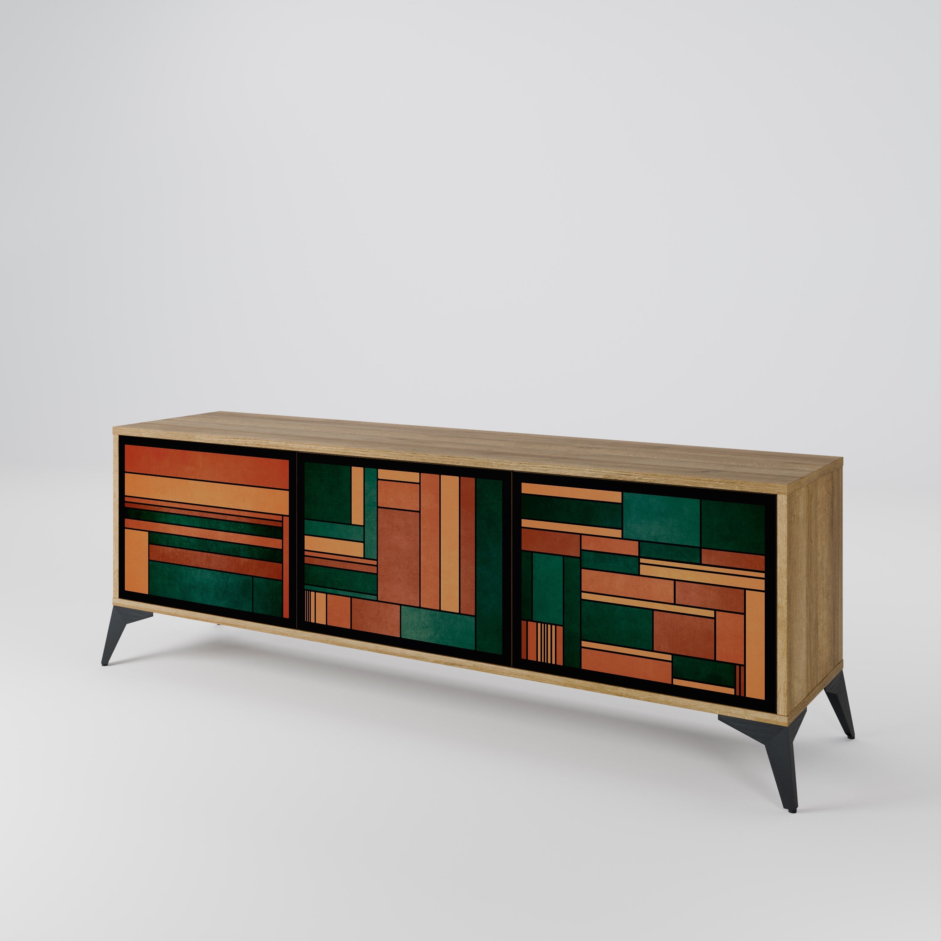 EARTHY FIGURES 3-Door TV Cabinet