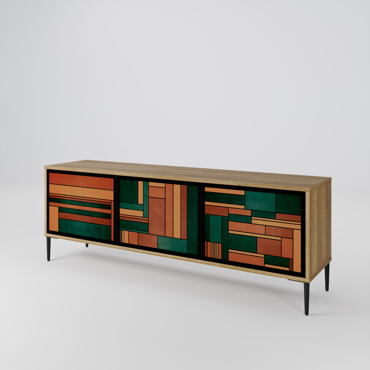 EARTHY FIGURES Mueble de TV de 3 Puertas