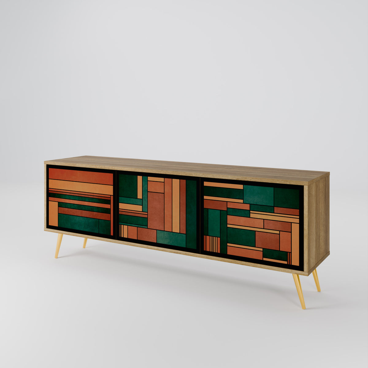 EARTHY FIGURES Mueble de TV de 3 Puertas