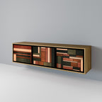 FIGURES OF NATURE 3-Door TV Stand in Oak Effect