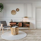 FIGURES OF NATURE 3-Door TV Stand in Oak Effect