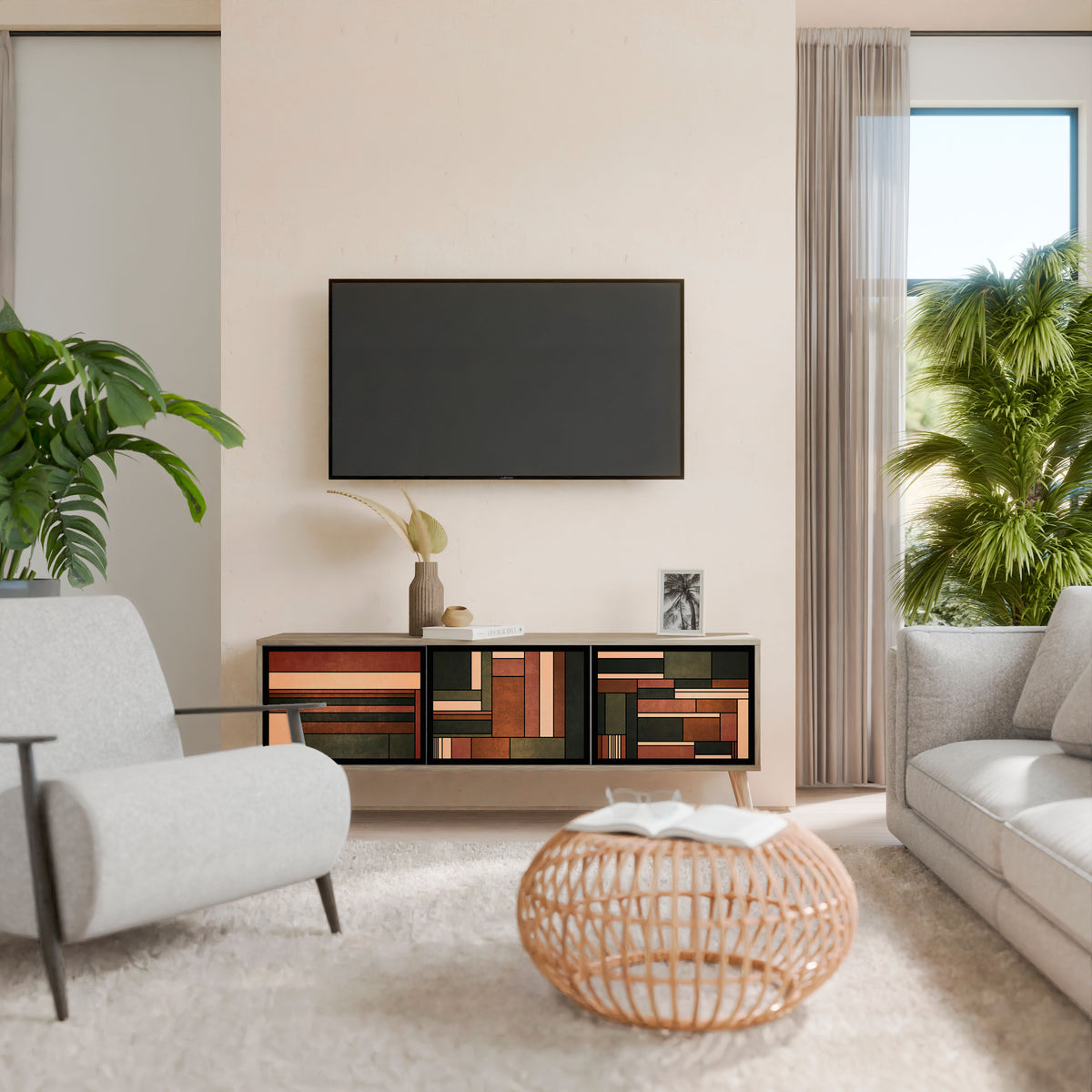 FIGURES OF NATURE Mueble de TV de 3 Puertas