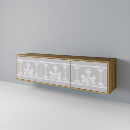 THAI GRAY Mueble de TV de 3 Puertas
