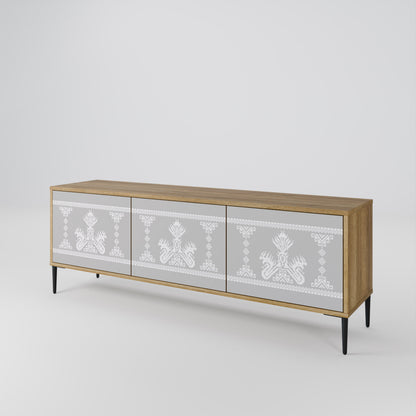 THAI GRAY Mueble de TV de 3 Puertas