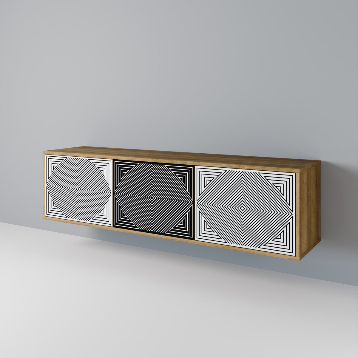 POLYGON ILLUSION Mueble de TV de 3 Puertas