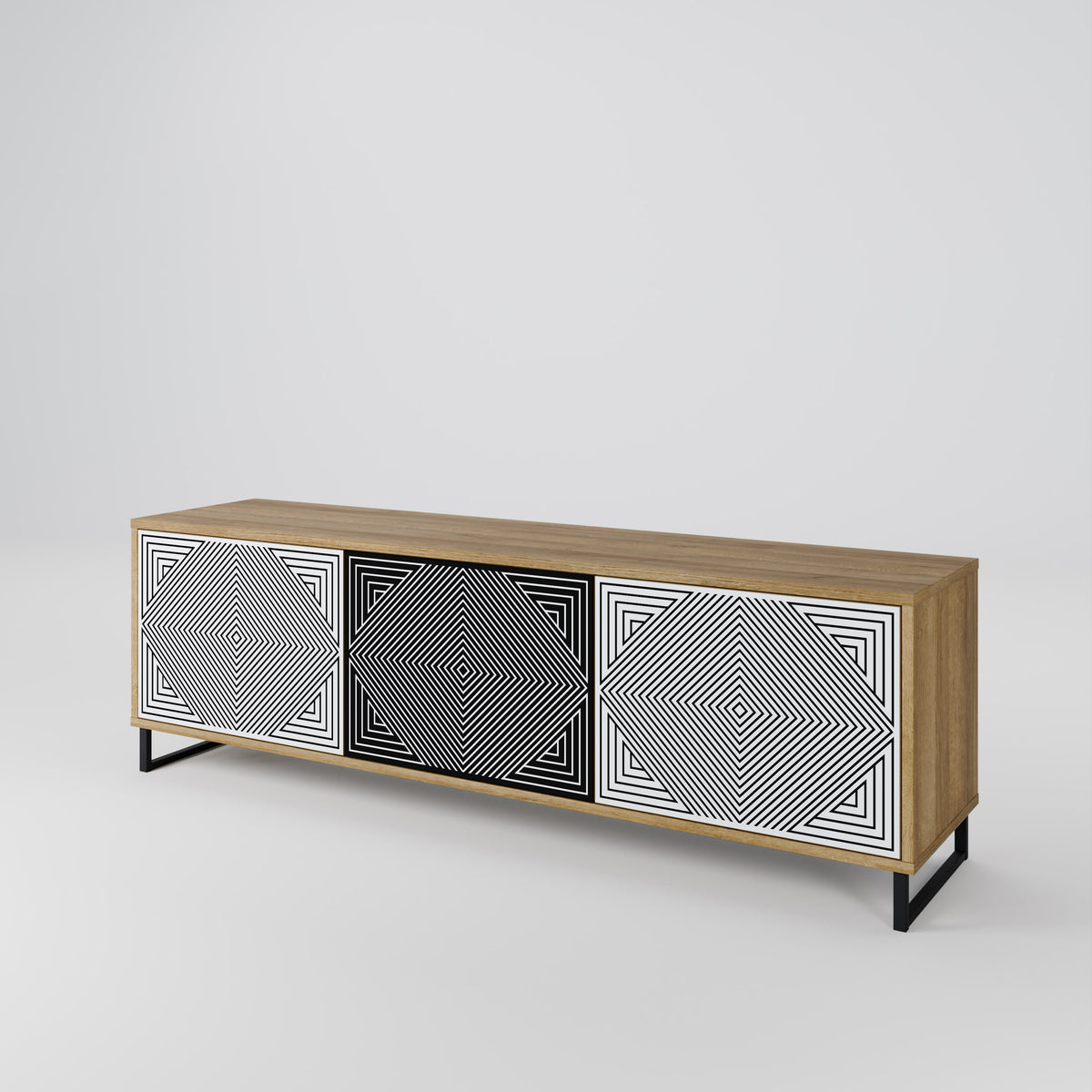 POLYGON ILLUSION Mueble de TV de 3 Puertas
