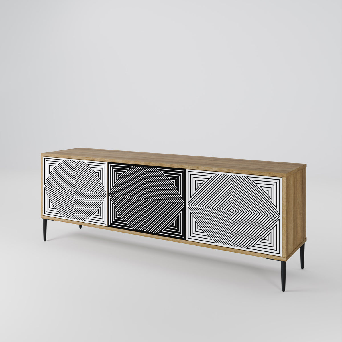 POLYGON ILLUSION Mueble de TV de 3 Puertas