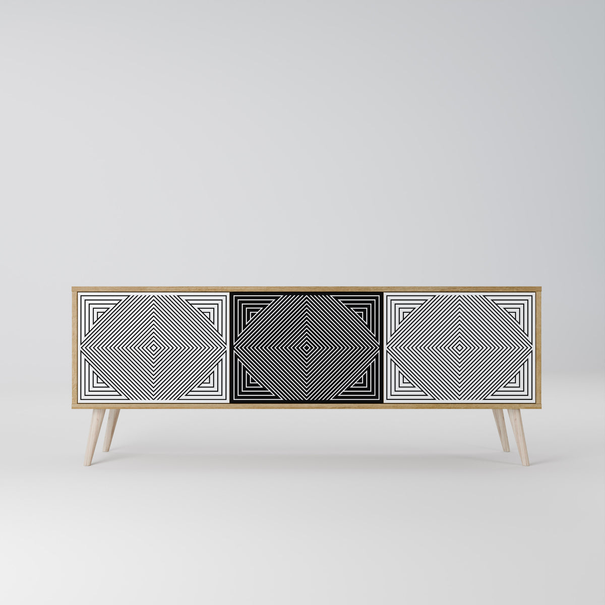 POLYGON ILLUSION Mueble de TV de 3 Puertas