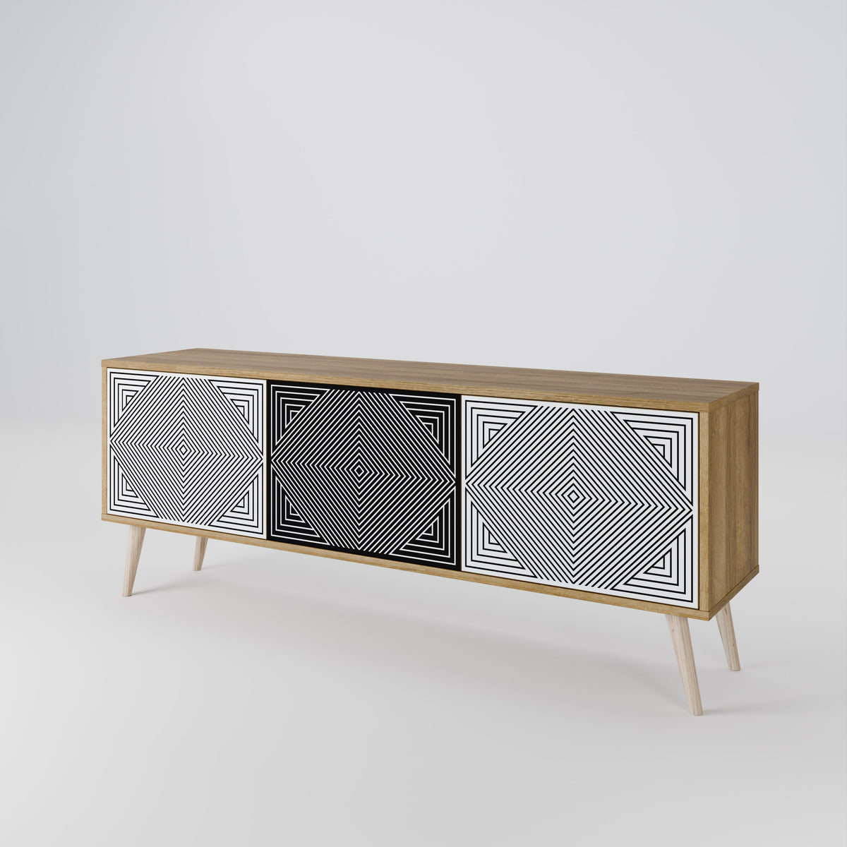 POLYGON ILLUSION Mueble de TV de 3 Puertas