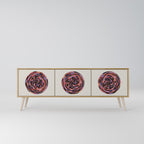 BROWN CIRCLES 3-Door TV Stand in Oak Effect