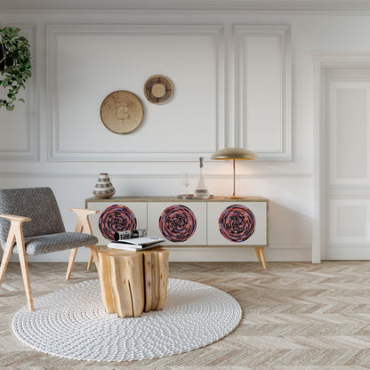 BROWN CIRCLES Mueble de TV de 3 Puertas