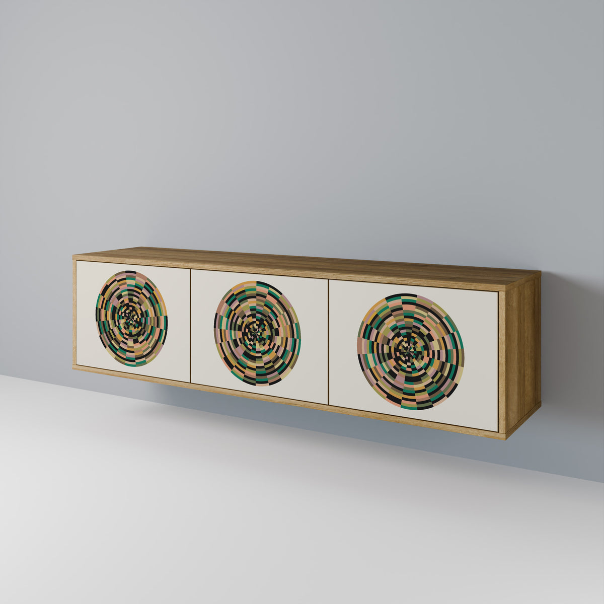 GREEN CIRCLES Mueble de TV de 3 Puertas