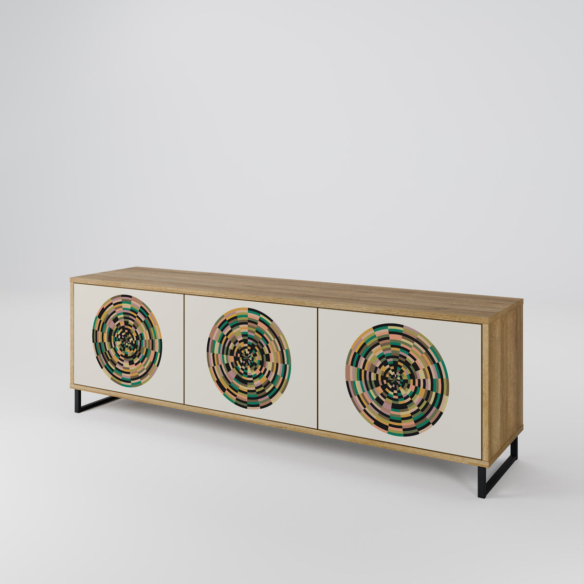 GREEN CIRCLES Mueble de TV de 3 Puertas