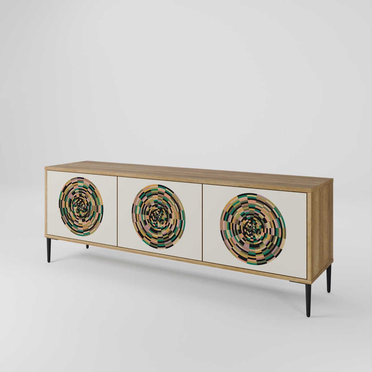 GREEN CIRCLES Mueble de TV de 3 Puertas