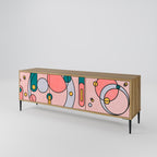 GOSSAMER ECHOES 3-Door TV Stand in Oak Effect