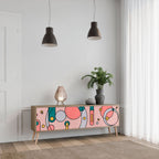 GOSSAMER ECHOES 3-Door TV Stand in Oak Effect