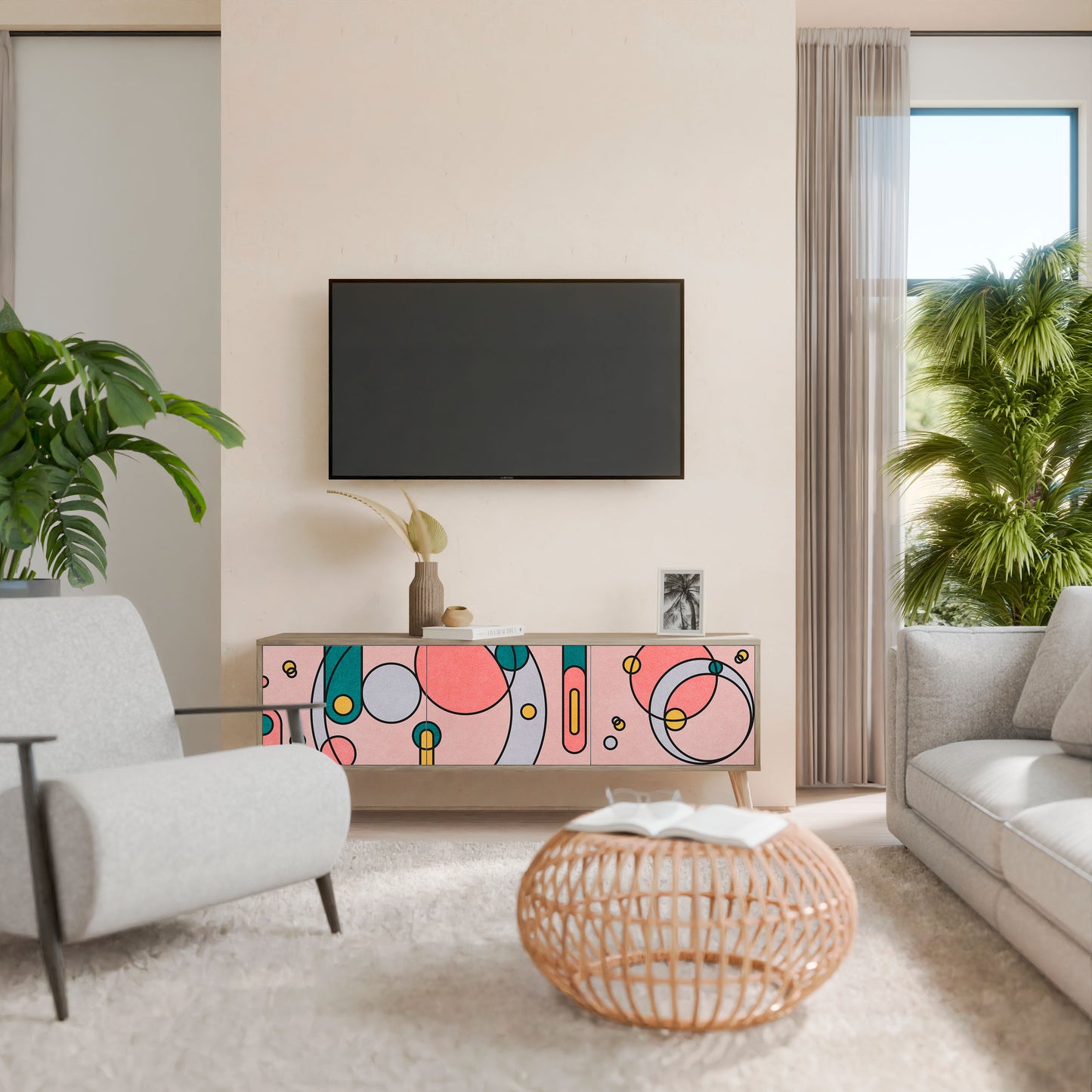 GOSSAMER ECHOES Mueble de TV de 3 Puertas