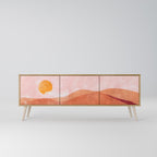 LUMINOUS SUNLIGHT 3-Door TV Stand in Oak Effect