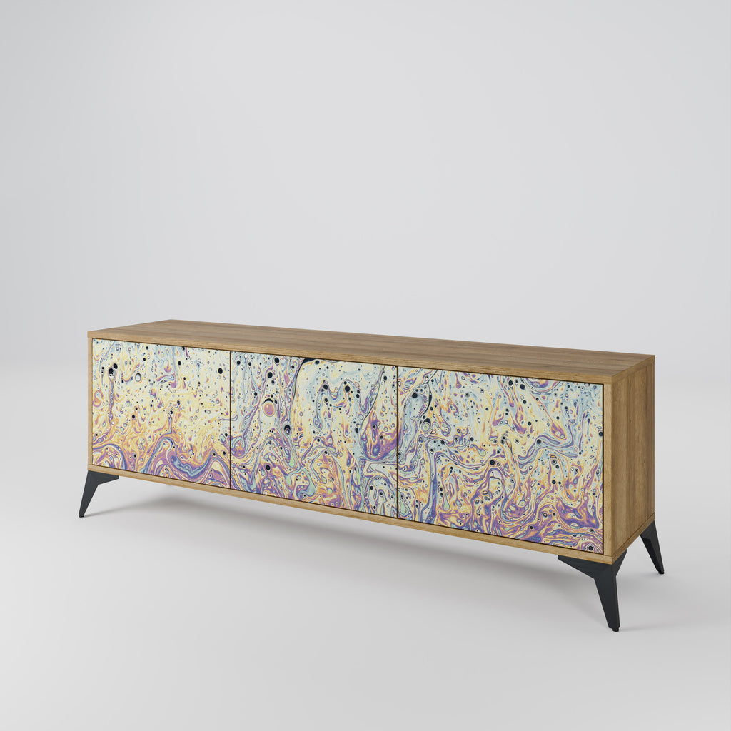 Mueble de TV de 3 puertas MOSAIC OF COLORS efecto roble